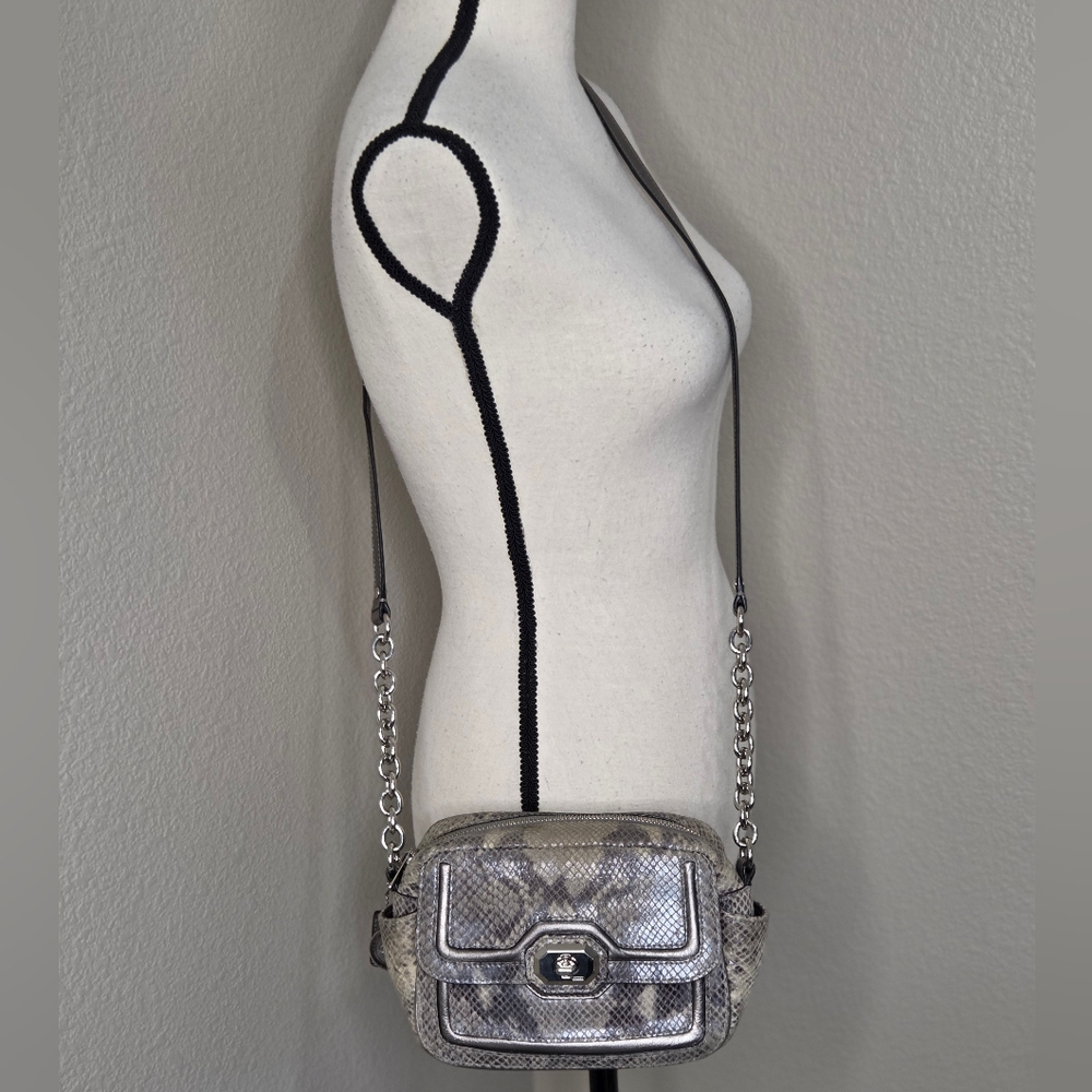 Coach Campbell SilverGray Python Exotic Snakeskin Camera Bag - Picture 3 of 16